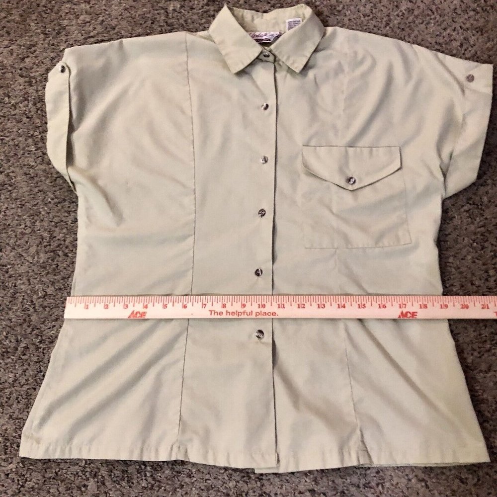 Vintage Update The Anthony Collection Blouse Womens 10 Used Khaki - Picture 14 of 16